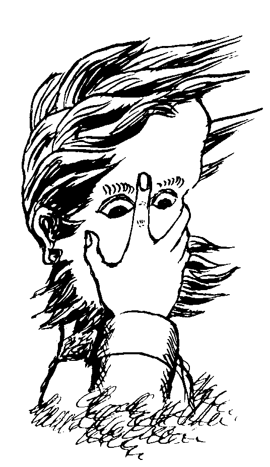 Dessin autoportrait de Lewis Carroll